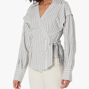 Equipment Women's Evie Long Sleeve Top in Nature White Multi NWT!!